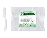 150 Compostable Knives Disposable Cutlery Set by Bio Circle - 100% Biodegradable Heavyweight Utensils for Parties, Catering, Restaurant & Everyday Use (Milk White, 7.2 in.)