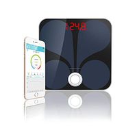 Bluetooth Smart Body Weight Scale Low Profile Tempered Glass Digital Bathroom BMI Scale 397lbs Capacity High Precision Wireless Health Monitor w. iOS & Android App Sync w. Apple Health, Google Fit