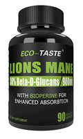 Organic Lions Mane Mushroom Capsules – 900 mg Pure Extract Powder with Absorption Enhancer – Nootropic Brain Supplement, Immune System Booster – 90 Veggie Capsules