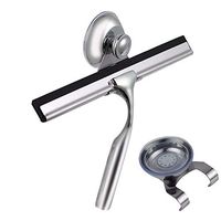 NAMI Shower Squeegee Glass Window Squeegee Cleaner Shower Bathroom Mirror Rubber Wiper Water Vapor Removal with Suction Hook Tool