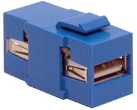 Hubbell Wiring Systems SFUSBAAB iSTATION Snap Fit Fitting USB 2.0 AV Connector, A-to-A, Blue