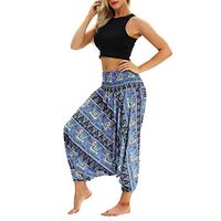 Elastic Waist Pants,Women Men Casual Bohemian Loose Yoga Holiday Lounge Beach Print Pants