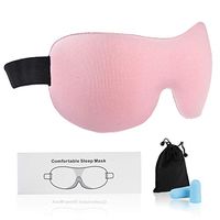 Sleep Eye Mask for Men Women, Fasoar 3D Contoured Cup Sleeping Mask & Blindfold with Ear Plug Travel Pouch, Concave Molded Night, Block Out Light, Soft Comfort Eye Shade Cover for Yoga Meditation Pink
