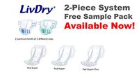 LivDry Premium Brief - Free Sample Pack, S&M (x1 Small Briefs, x1 Medium Briefs, x1 Pad Super, x1 Pad Hyper, x1 Pad Hyper Plus)