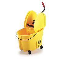 Mop Bucket and Wringer, 8.75 gal, Yellow