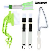OOTSR 6pcs Window Groove Cleaning Tool, Hand-Held Window Door Track Groove Corner Gap Cleaning Brushes for Sliding Door/Shutter/Car Vents/Air Conditioner/Keyboard (random color)