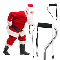 Pivit Offset Handle Adjustable Cane | Silver | Soft Nitrile Grip & Wrist Strap | Polished Scratch-Resistant Anodized Aluminum | Lightweight Walking Stick Great Hiking Travel Companion for Men & Women