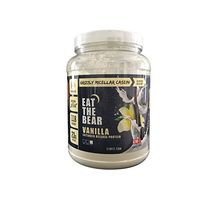 Eat The Bear Natural Micellar Casein Protein Powder, Extended Release Muscle Recovery Post Workout Supplement Protein Shake Powder with Amino Acids 1.6 lbs (Vanilla)