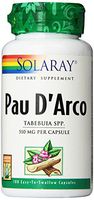 Solaray Pau D'arco Inner Bark Capsules, 510 mg, 100 Count
