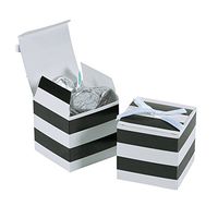 Black & White Stripe Favor Boxes with Bow