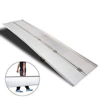 OMECAL10' Wheelchair Ramp Threshold Portable Ramps,10ft for Home Steps Doorway Stairs Aluminum Handicap Metal House Mobile Porch Temporary Multifold Disable No-Sild Scooter Ramps