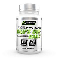 Herbolab Men's One Daily Multivitamin, Max Strength Vitamins A, C, D, E, K, B1, B2, B6, B12, Niacin, Calcium, Magnesium, Zinc, Selenium, Copper, Manganese, Chromium with Lycopene, 60 count 2 Mo Supply