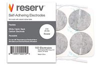 reserv 2" Round Premium Re-Usable Self Adhesive Electrode Pads for TENS/EMS Unit, Fabric Backed Pads with Premium Gel (White Cloth and Latex Free) (160 Electrodes)