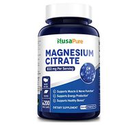 Magnesium Citrate 833mg Supplement - 200 Veggie Capsules (Vegetarian, Non-GMO & Gluten Free) Max Strength - Support Function of Muscles, Heart & Bones, Energy, Helps Calm Nerves