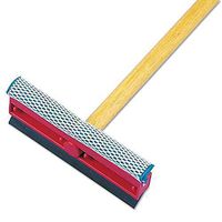 Boardwalk 824 General-Duty Squeegee, 8-Inch Sponge/Rubber Blade, Black/Red, 21-Inch Metal Handle