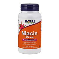NOW Supplements, Niacin (Vitamin B-3) 500 mg,  Sustained Release, Nutritional Health, 100 Tablets