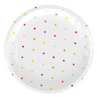 Illume Partyware Celebrate Happiness Rainbow Stars Large Plate -Pack of 10
