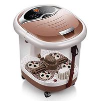 SZ JIAOJIAO Foot Tub Electric Heating Foam Foot Barrel Automatic Roller Massage Footbath Foot Bath,Lightcoffee