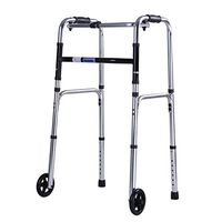 EGCLJ Elderly Walker with Wheel - Folding Walker - Adjustable Elderly Walking Medical Mobility Aid for Handicap - Suitable for The Elderly, Disabilities (Color : White)