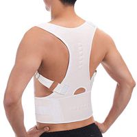 CFR Back Brace Posture Corrector - Best Fully Adjustable Support Brace - Improves Posture and Provides Support - for Lower and Upper Back Pain - Men and Women,White,X-Large