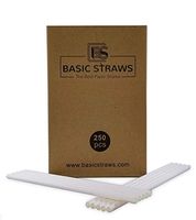 White Paper Regular Straw for Drinks, Home, Party, Special Events, Restaurants & Lounges. Solid Pure White Straws, 250 bulk, 7.75” x 0.24”, 197mm x 6mm
