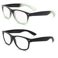 Specs retro 80's Vintage Reading Glasses (Matte Black and Black/Green Gradient) +1.50 2-Pack