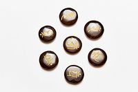 Siddha Engraved Meditation Stones: Palm Stone - Bonded 9 Chakras- Healing Stone- Polished Worry Stone Energy Meditation (7, black tourmaline)