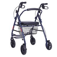 PANYFDD Old Rollator Trolley Four Wheel Walker Folding Can Sit Walking Frame Portable Shopping Cart Elderly Disabled Patient