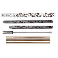 LASTRA High Fashion Reusable Stainless Steel Straw Set 3 Metal Nested Drinking Straws Stainless Steel Housing Wide Smoothie Straw Standard Soda Straw and Hot Beverage Sip/Stir Straw (Balloon Flower)