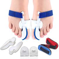 Bunion Corrector & Bunion Relief Kits(7 PCS) - Adjustable Bunion Splint and Soft Bunion Pads for Treat Pain in Hallux Valgus, Big Toe Joint, Hammer Toe,Toe Spacers Straighteners for Men and Women