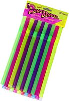 Monster Bender Straw - Flexible Milkshake and Smoothie Straws, Super-Wide, 20 Count, Assorted Neon Colors.