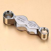 Pocket Magnifier 10X/20X Binocular Hand Magnifier, Silver 21 * 53 * 18mm LIXFDJ Vision Assisted Magnification