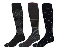 3 Pairs Men's Dr. Motion 8-15 mmHg Graduated Support Compression Knee High Socks (Pack-4)