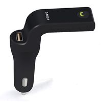 AutumnFall Hands-Free Bluetooth Car Kit FM Transmitter USB Charger Adapter MP3 Player Round Head (Black)