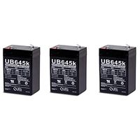 Universal Power Group 6V 4.5Ah Battery Replaces DG6-5, CFM6V4.6, ELB-06042, GP645, LCR6V4P, PE6V4F - 3 Pack