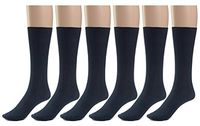 Silky Toes Women's Diabetic 6Pk Premium Soft Non-Binding Cotton Dress Socks (9-11, Navy - 6 Pairs)