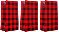 Buffalo Plaid Treat Bags (red,Black)