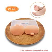 Revival.Dr 4 Pieces Forefoot Pads, Soft Silicon Forefoot Cushion Metatarsal Pads Set - Helps Relieve Ball of Foot Pain & Discomfort - Fit to Running Standing Walking or Other Active (Skin)