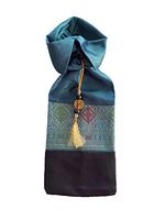 Teal Color Brocade Embroidered Satin Wine Bottle Cover Gift Bag (Teal Green)
