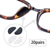 20 Pairs Eyeglass Nose Pads, Non-Slip Silicone Adhesive Nose Pad Thin Nose Pads for Eyeglasses Sunglasses Spectacles (Thickness 1mm)