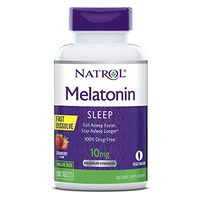 Natrol Melatonin Fast Dissolve Tablets, Helps You Fall Asleep Faster, Stay Asleep Longer, Easy to Take, Dissolves in Mouth, Faster Absorption, Maximum Strength, Strawberry Flavor, 10mg, 100Count
