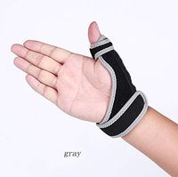 Thumb Wrist Support Breathable Soft Thumb Stabilizer Wrist Protector Finger Fracture Strained Joint Rehabilitation Finger Fixation Bracket Wrist Protection for Men and Women,Gray,Singleleft
