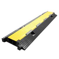 Adumly Type of 2 Channel Heavy Duty Wire Cover Cable Cord Road Ramp Protector PVC and Rubber