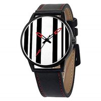 JOLLY Men's Quartz Watch with Beige Dial Analogue Display and Black Leather Strap