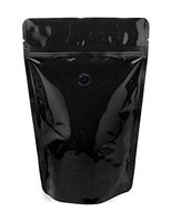BAP 5 LB Glossy Black Stand Up Pouch, Zip, Valve (50 pcs)