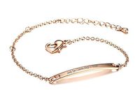 VNOX Free Engraving-4.6MM Rose Gold Plated Medical Alert ID Link Heart Shape Clasp Adjustable Bar Bracelet,B
