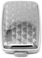 Silver Swirls Rectangular Curved Edges Pocket Purse Portable Travel Pill Box & Medicine Organizer (2 Compartments)
