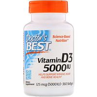 Doctor's Best, (2 Pack) Vitamin D3, 125 mcg (5000 IU), 360 Softgels