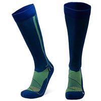 Graduated Compression Socks (Blue/Neon yellow 1 Pair, US Women 5-7 // US Men 3.5-6)