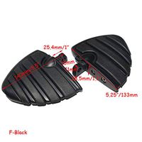 Frames & Fittings Motorcycle Rubber Footrest Footpegs Floorboard Highway for Harley Iron XL 883 1200 Touring Custom Dyna Softail for Honda 10mm - (Color: F-Black)